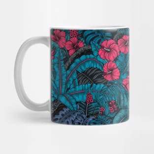 Tropical garden in blue and red Mug